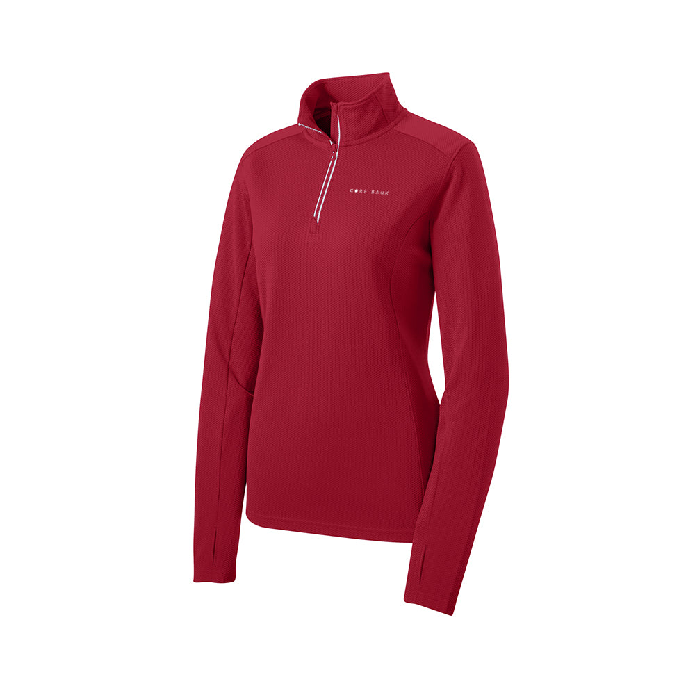 Sport-Tek Ladies Sport-Wick Textured 1/4-Zip Pullover