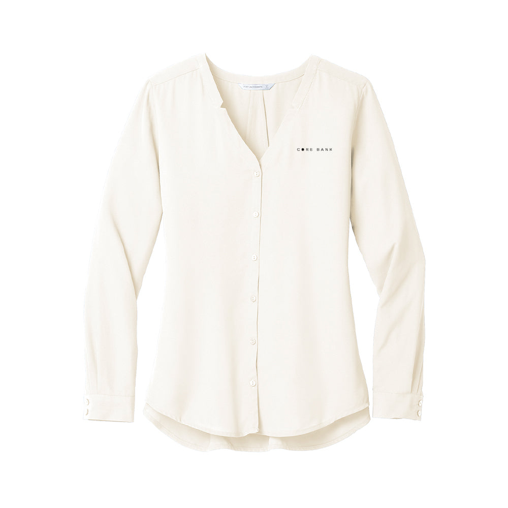 Port Authority Ladies Long Sleeve Button-Front Blouse