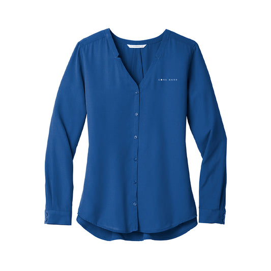 Port Authority Ladies Long Sleeve Button-Front Blouse