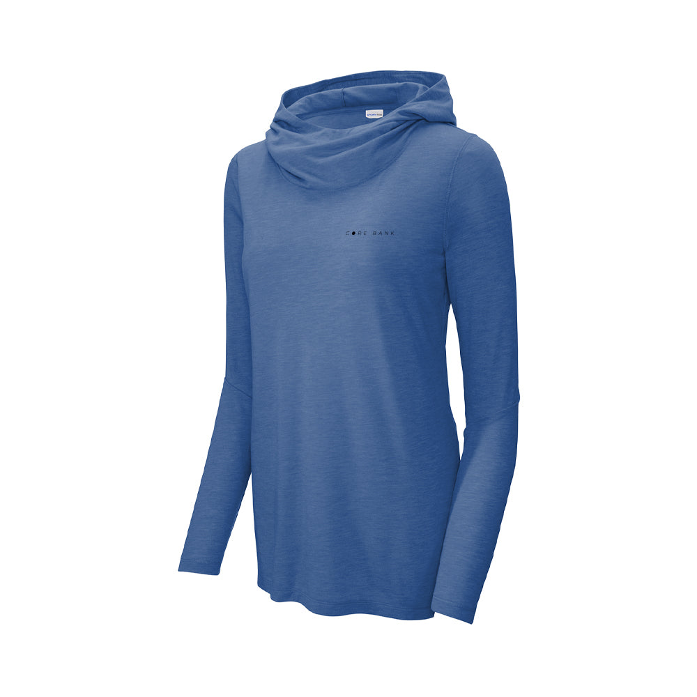 Sport-Tek Ladies PosiCharge Tri-Blend Wicking Long Sleeve Hoodie