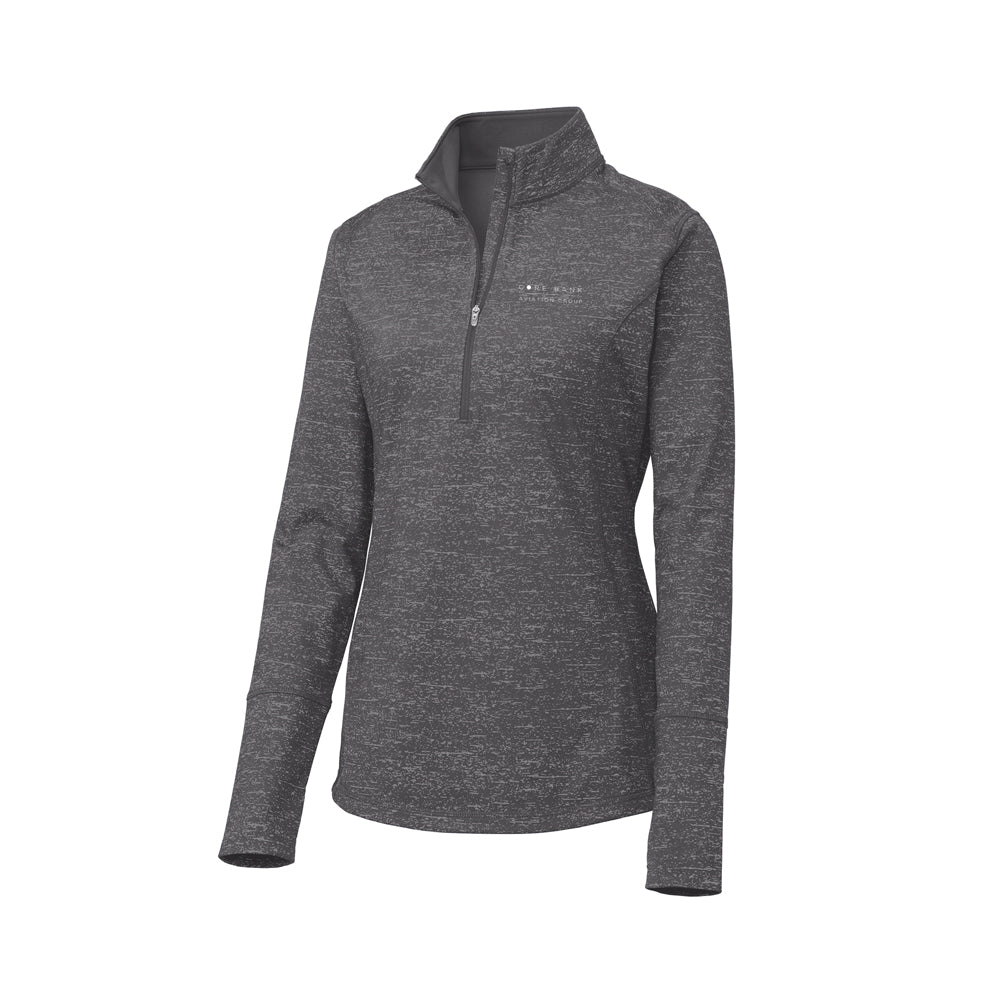 Sport-Tek Ladies Sport-Wick Stretch Reflective Heather 1/2-Zip Pullover