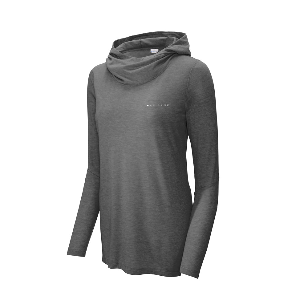 Sport-Tek Ladies PosiCharge Tri-Blend Wicking Long Sleeve Hoodie