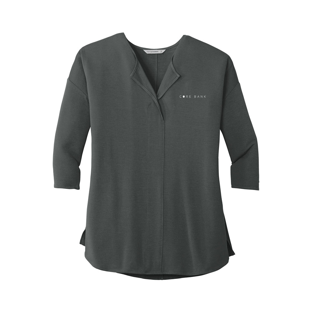 Port Authority Ladies Concept 3/4-Sleeve Soft Split Neck Top