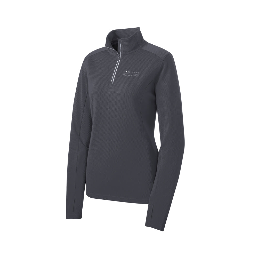 Sport-Tek Ladies Sport-Wick Textured 1/4-Zip Pullover