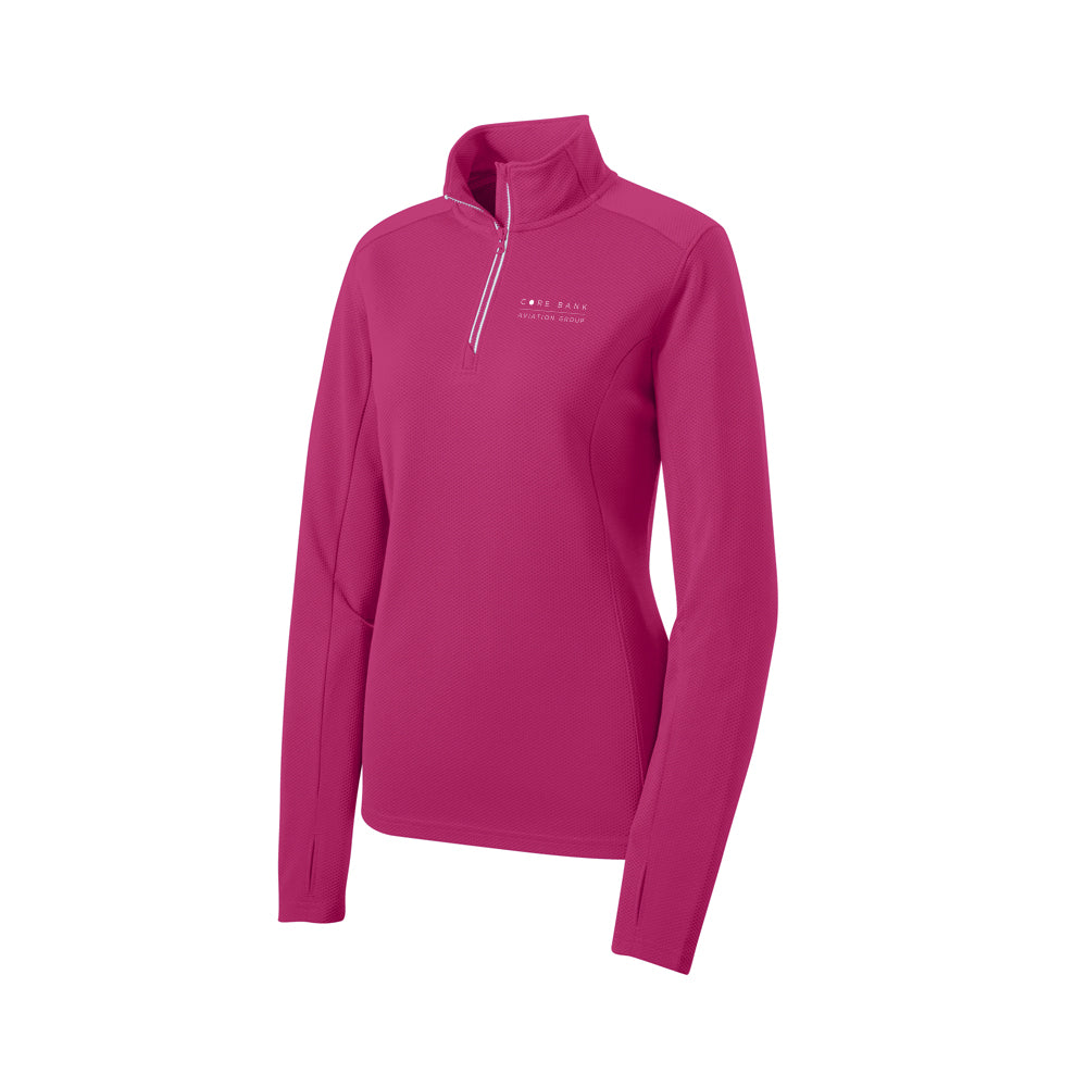 Sport-Tek Ladies Sport-Wick Textured 1/4-Zip Pullover