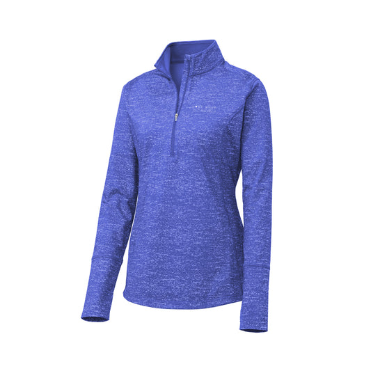 Sport-Tek Ladies Sport-Wick Stretch Reflective Heather 1/2-Zip Pullover