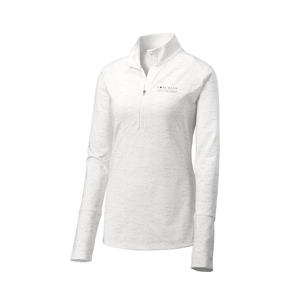 Sport-Tek Ladies Sport-Wick Stretch Reflective Heather 1/2-Zip Pullover